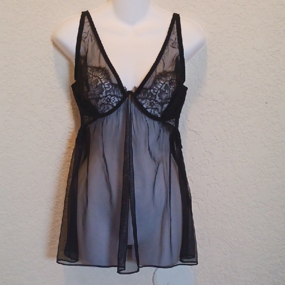 Victoria's Secret Other - Victorias Secret Elegant Black Lace Babydoll 38D